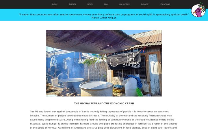 Screenshot of foodnotbombs.net
