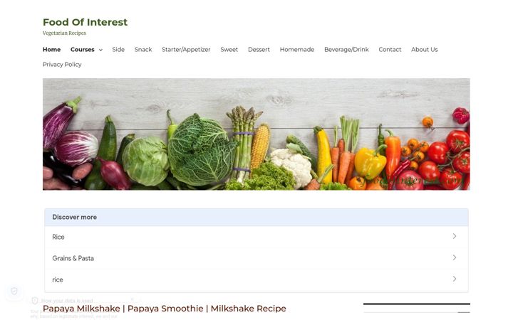 Screenshot of foodofinterest.com