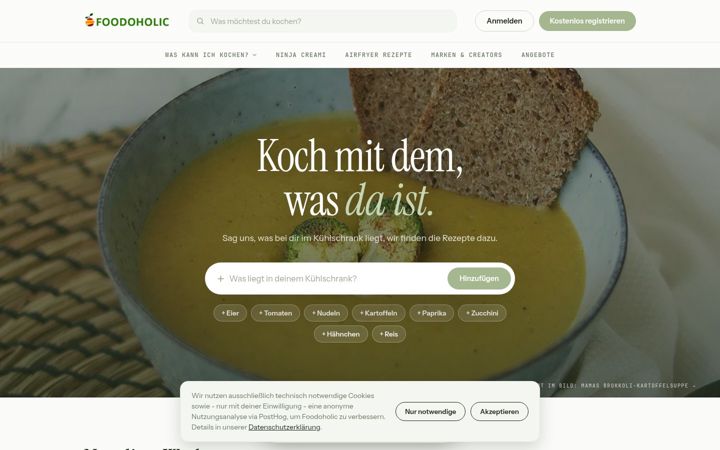 Screenshot of foodoholic.de