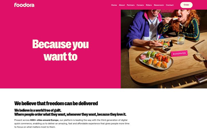 Screenshot of foodora.fi