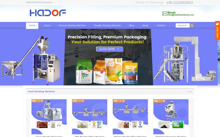 Screenshot van foodpackmachines.com