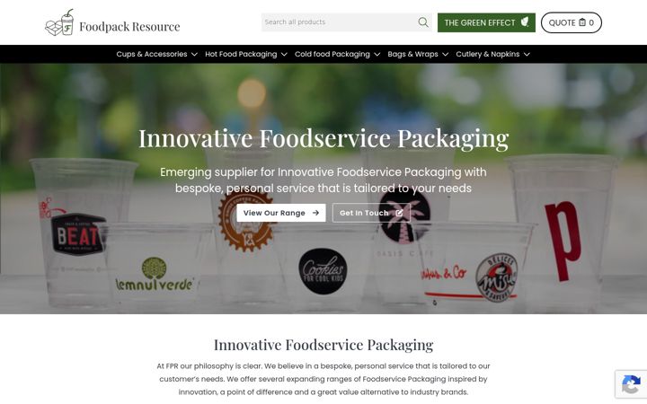 Captură de ecran a foodpackresource.co.uk