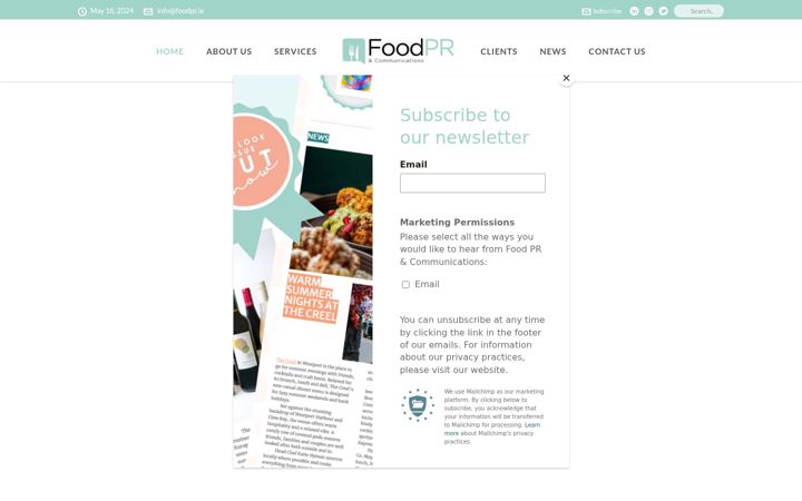 Ekraanipilt saidist foodpr.ie