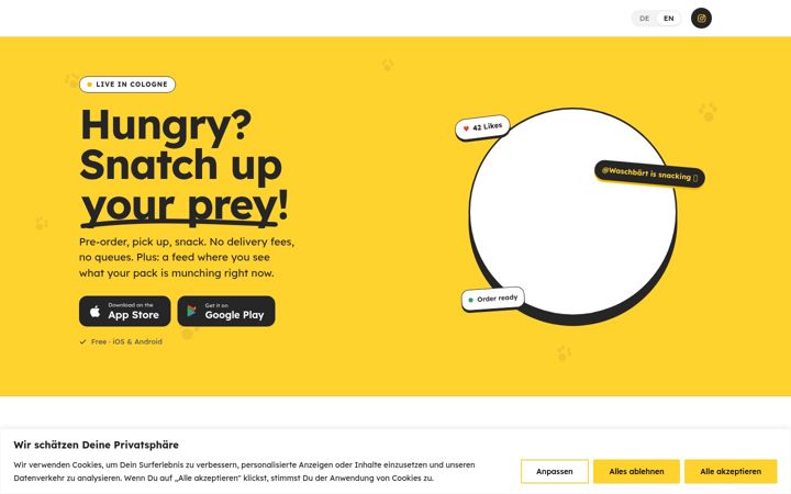 Screenshot of foodraccoon.com