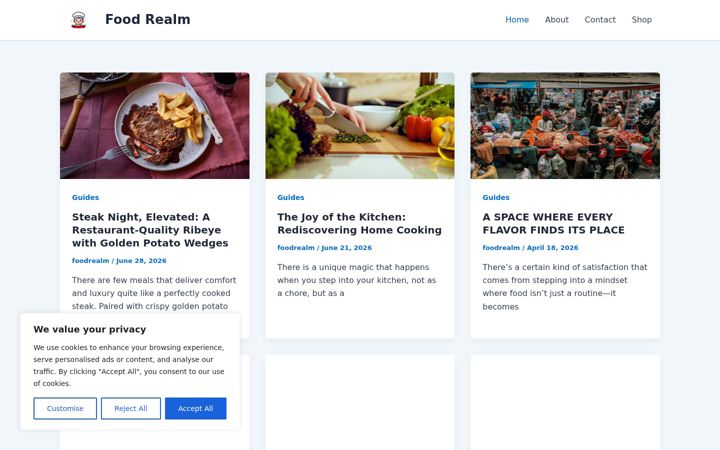 Screenshot of foodrealm.store