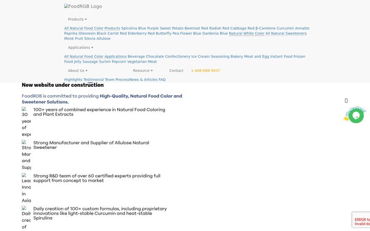 Screenshot of foodrgb.net
