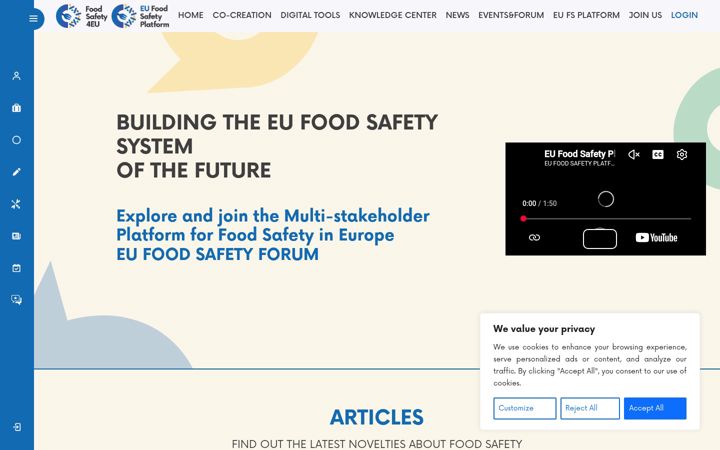Screenshot of foodsafetyplatform.eu