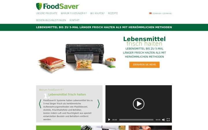 Screenshot of foodsaver.com.de