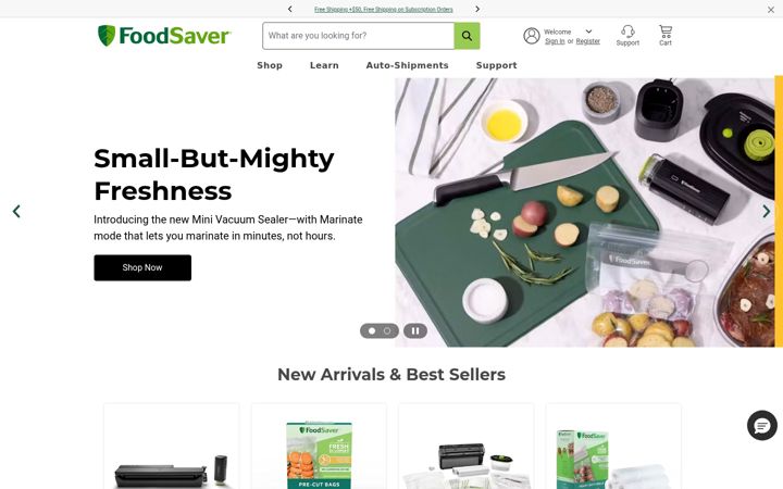 Screenshot of foodsaver.com