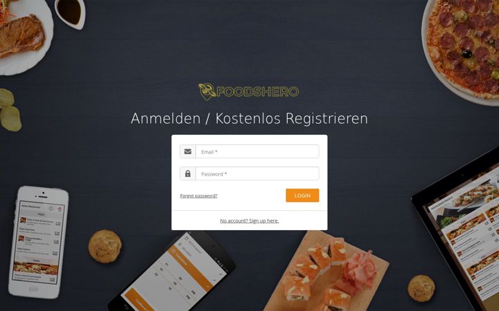 Screenshot of foodshero-login.de