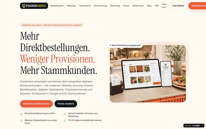Screenshot of foodshero.de