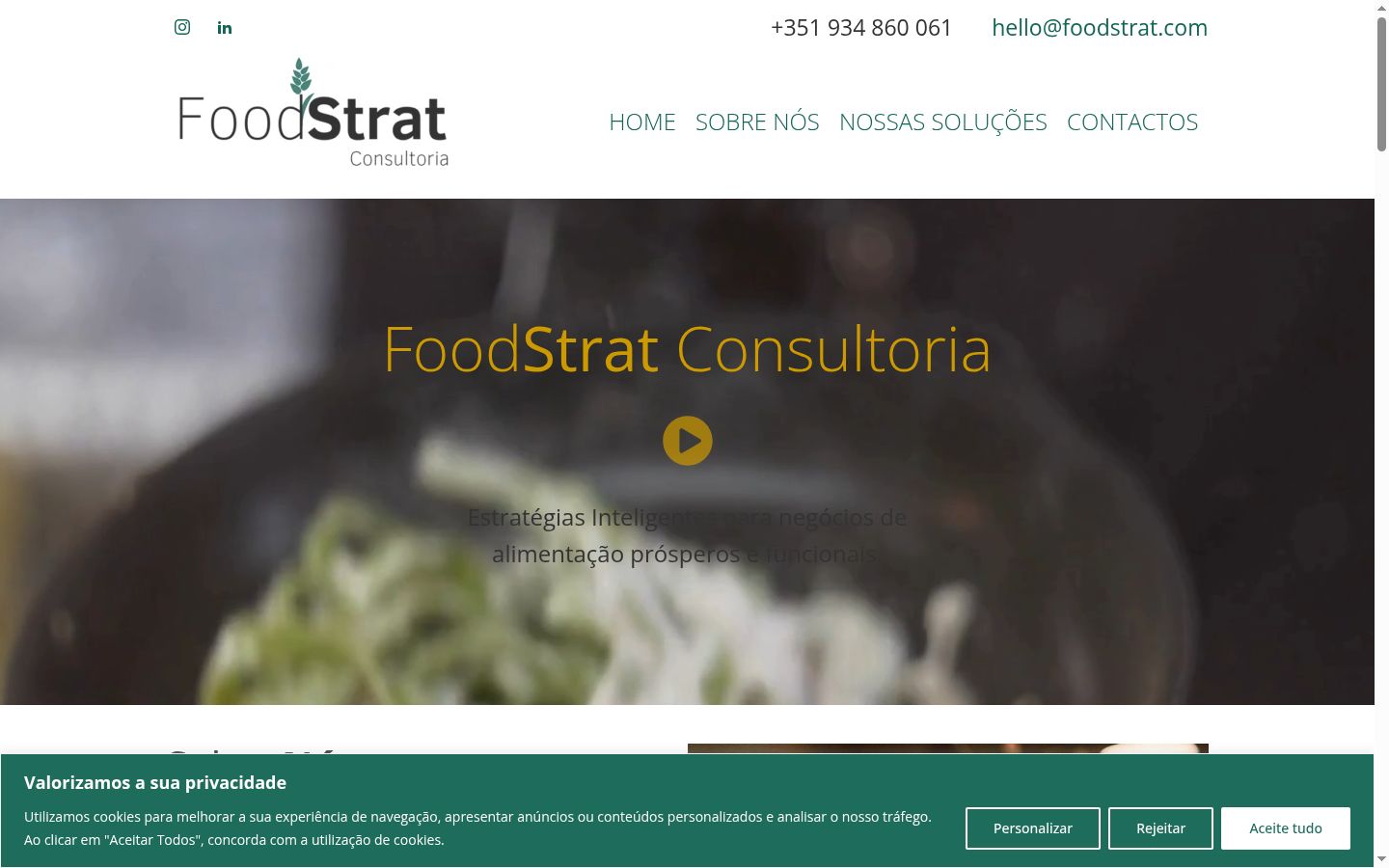 Captura de pantalla del banner de consentimiento mostrado antes de cualquier interacción