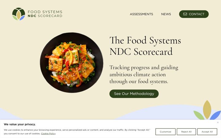 Screenshot of foodsystemsndcscorecard.org