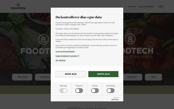 Screenshot of foodtech.no