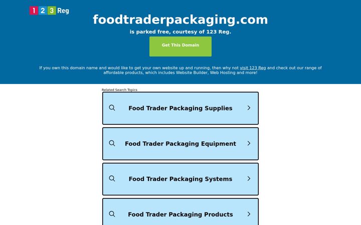 Screenshot of foodtraderpackaging.com
