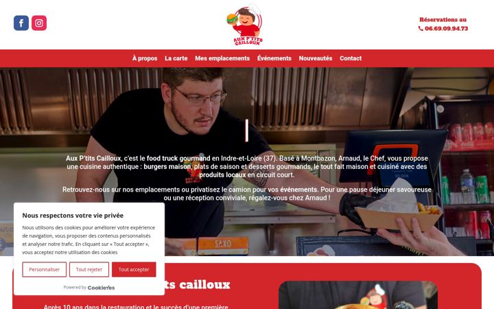Screenshot of foodtruck-auxptitscailloux.fr