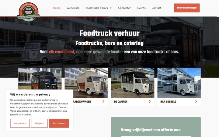 Snímek obrazovky foodtruckverhuur.be