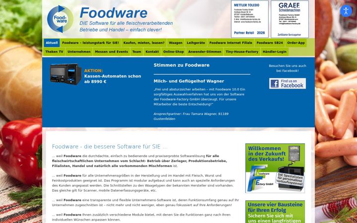 Screenshot of foodware-tv.de