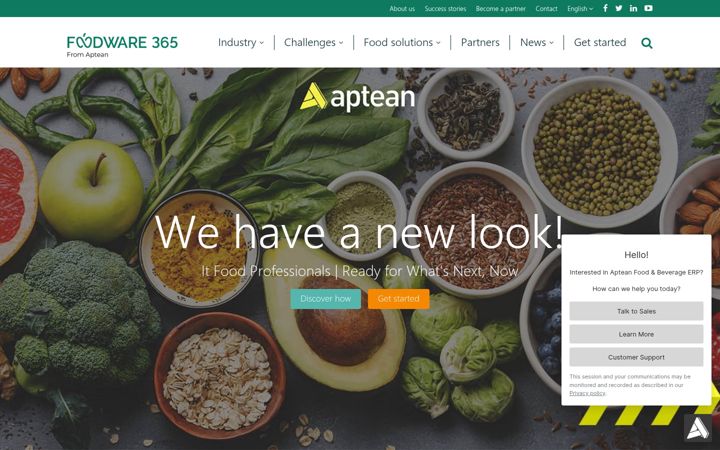 Screenshot of foodware365.com