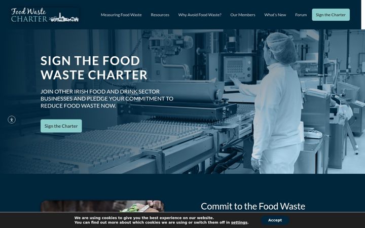 Ekraanipilt saidist foodwastecharter.ie