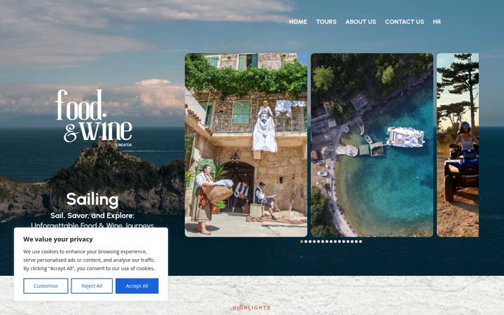 Screenshot of foodwinecroatia.com