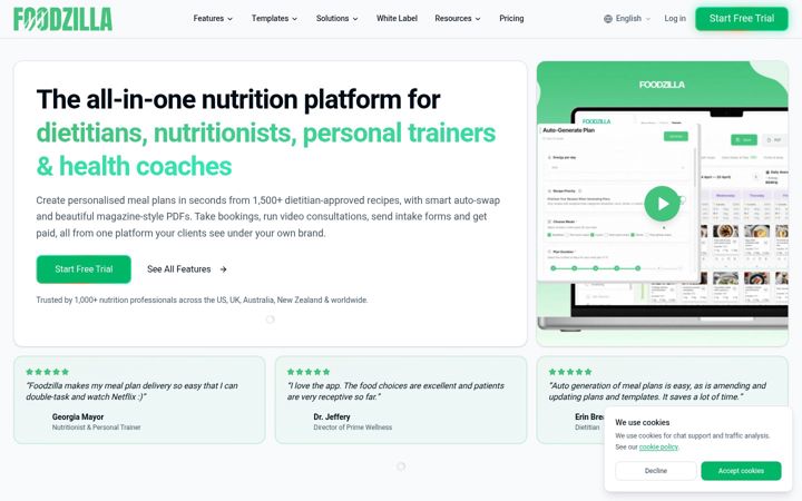 Screenshot of foodzilla.com