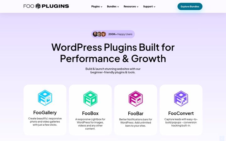 Screenshot of fooplugins.com
