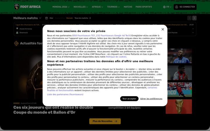Screenshot of foot-africa.com