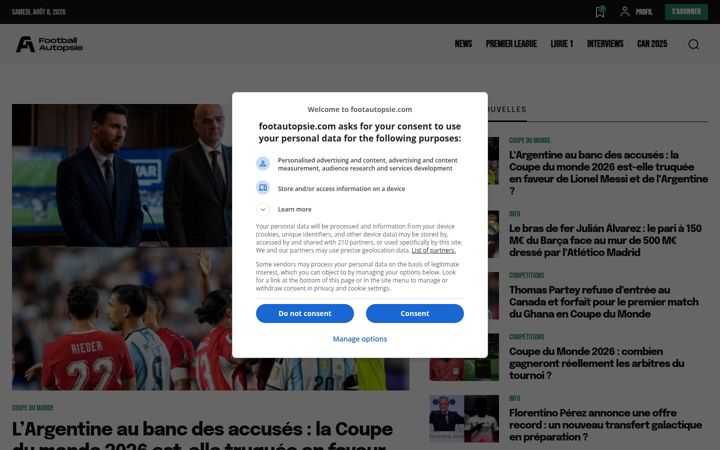Screenshot of footautopsie.com