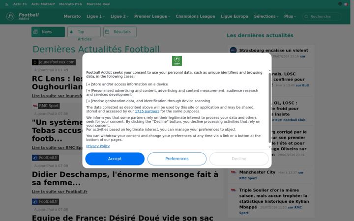 Screenshot of football-addict.com