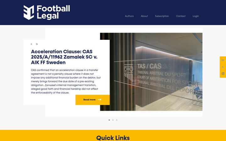 Screenshot of football-legal.com