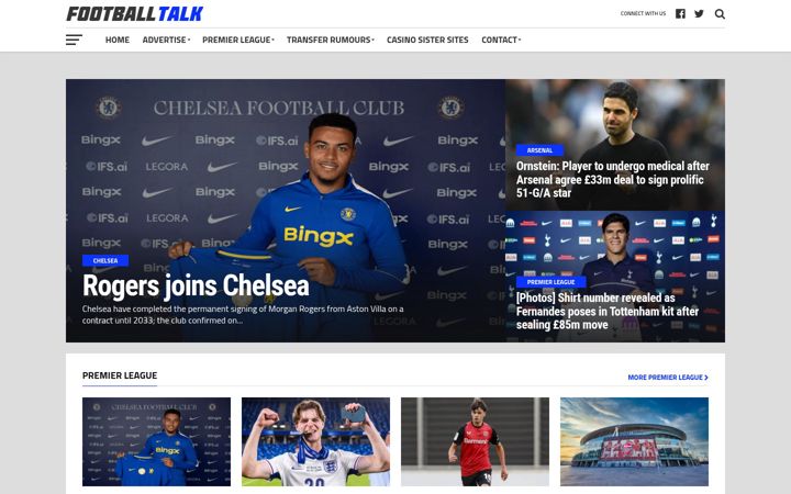 Screenshot of football-talk.co.uk