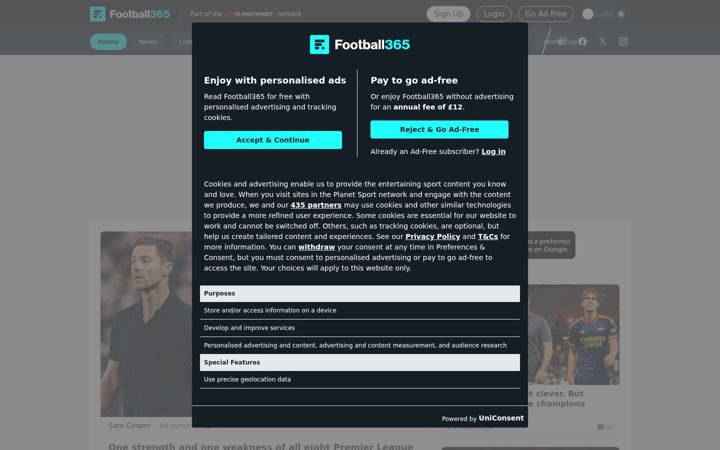 Screenshot of football365.com