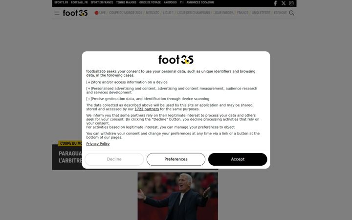 Screenshot of football365.fr