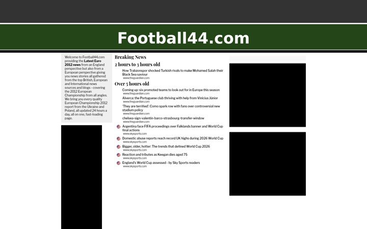 Screenshot of football44.com