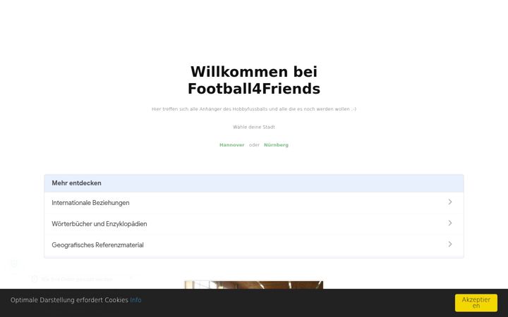 Kuvakaappaus sivustosta football4friends.de