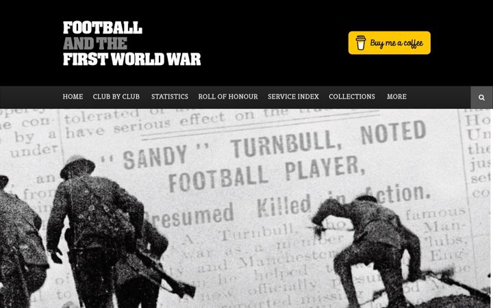 Screenshot of footballandthefirstworldwar.org