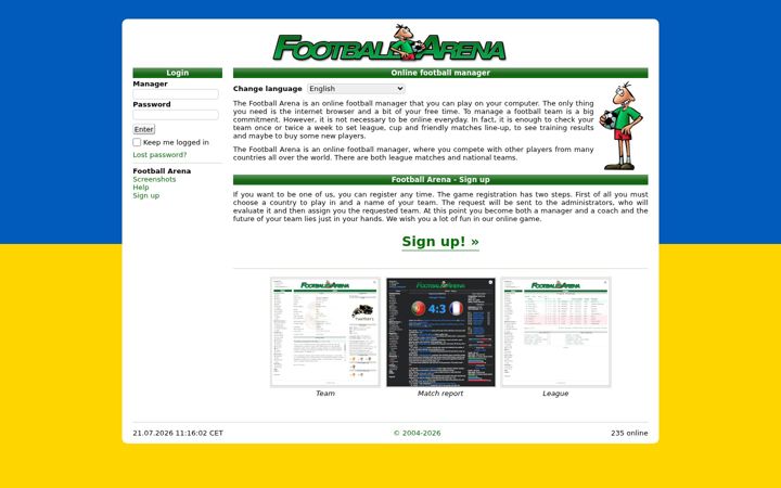 Screenshot of footballarena.org