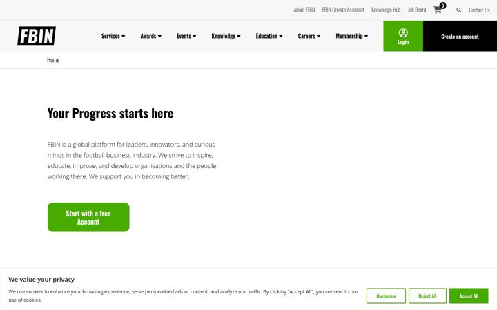 Screenshot of footballbusinessinside.com