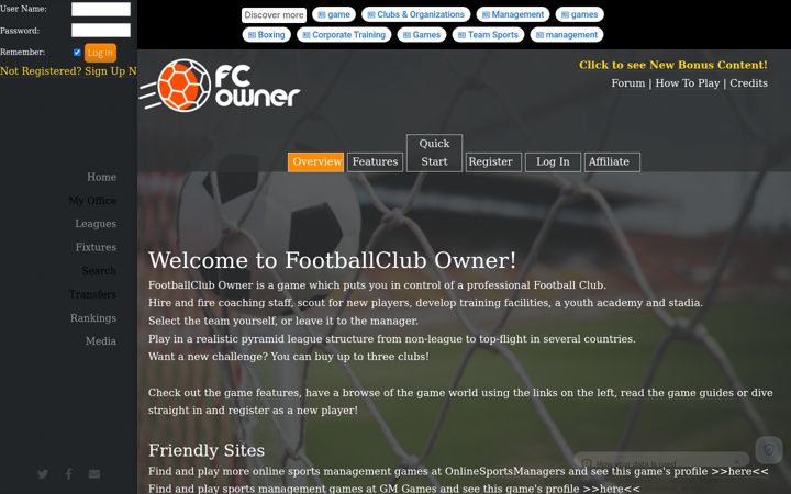 Screenshot of footballclubowner.com