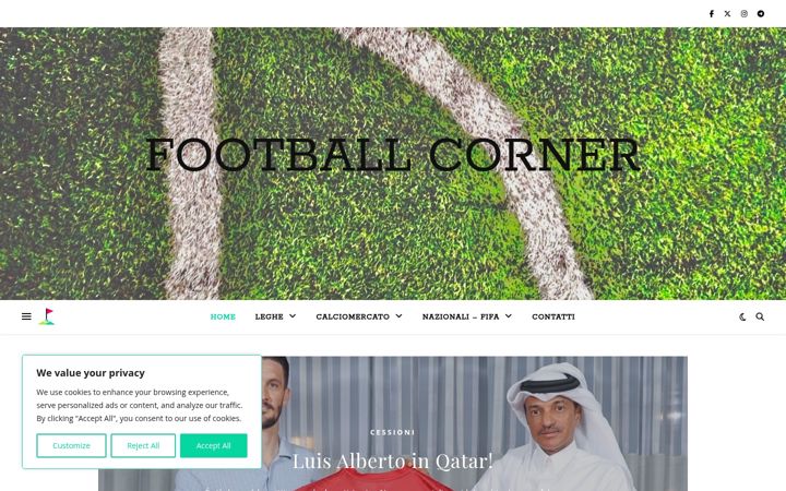 Screenshot of footballcorner.altervista.org