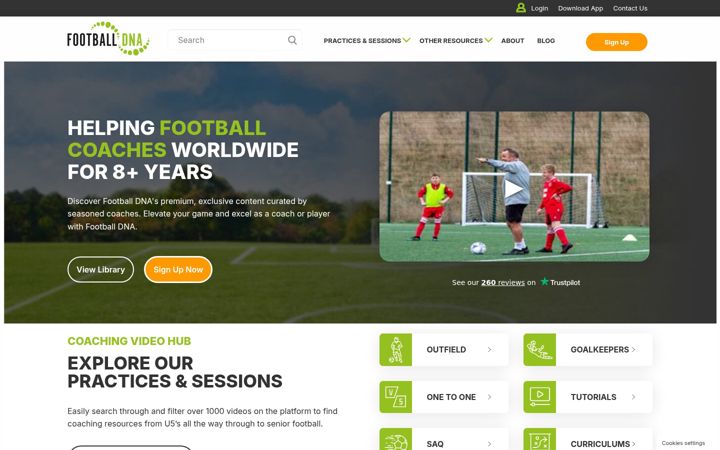 Captura de pantalla de footballdna.co.uk