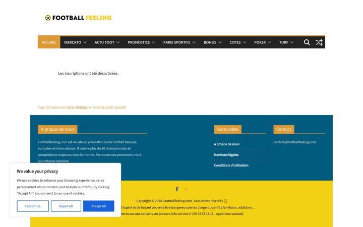 Screenshot of footballfeeling.com