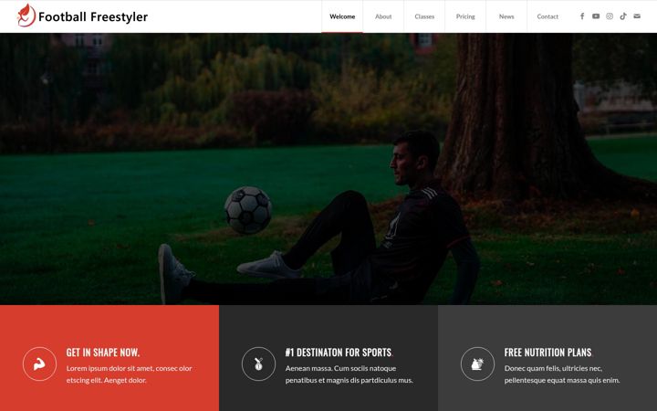 Kuvakaappaus sivustosta footballfreestyler.de
