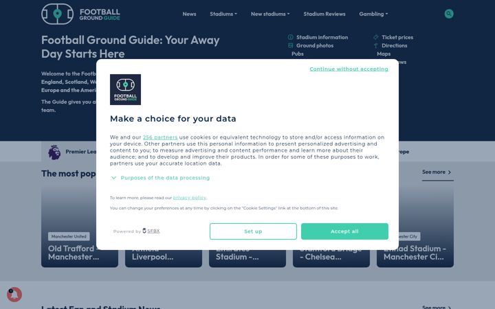 Screenshot of footballgroundguide.com