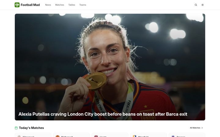 Screenshot of footballmad.co.uk
