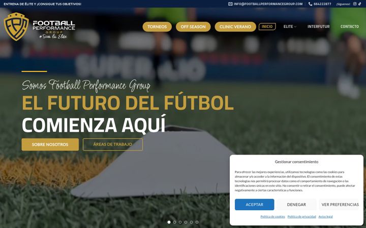 Screenshot of footballperformancegroup.com