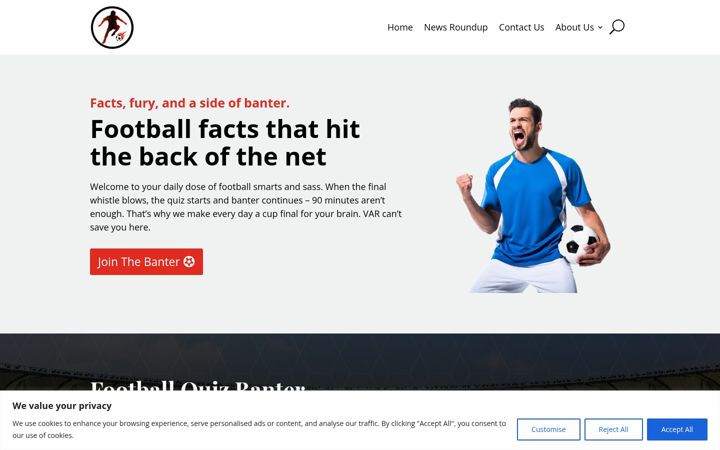 Screenshot of footballquizbanter.com