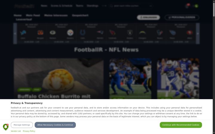Screenshot of footballr.de