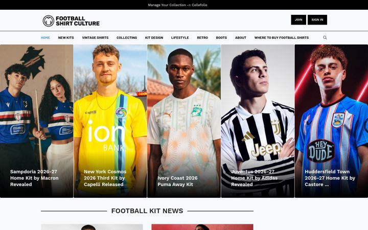 Screenshot of footballshirtculture.com